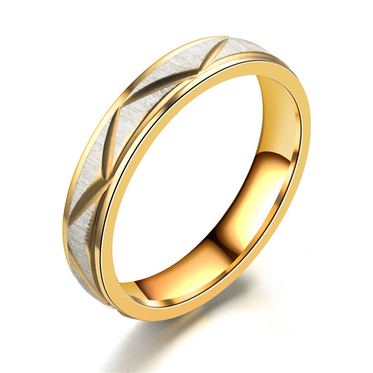 Wholesale Titanium steel diamond triangle couple ring